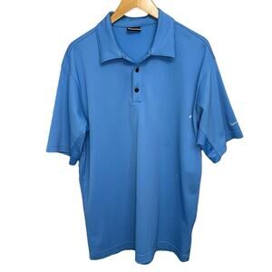 NIKE GOLF FITDRY Blue Short Sleeve Textured Polo Shirt Men’s‎ Size Large